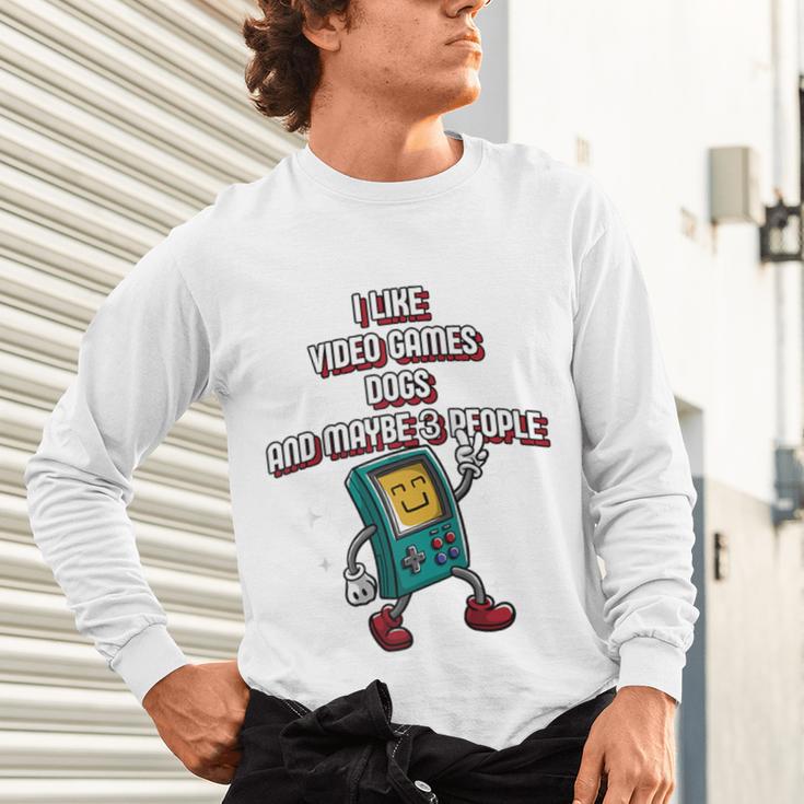 I Like Video Games Dogs And Maybe 3 People Gamer Introvert Raglan Baseball Tee Unisex Long Sleeve T-Shirt I Like Video Games Dogs And Maybe 3 People Gamer Introvert Raglan Baseball Tee Unisex Long Sleeve T-Shirt