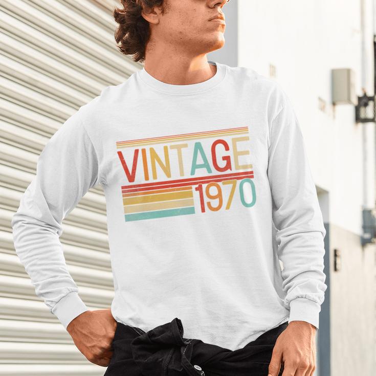 Vintage 1970 Birthday Retro Style 70's Born Nostalgia Party Premium Tri-Blend Unisex Long Sleeve T-Shirt