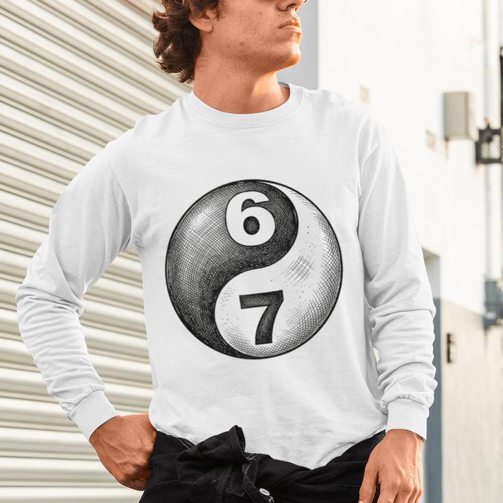 Vintage 6 7 Sketch Yin Yang Namaste Six Seven Nostalgia Unisex Long Sleeve T-Shirt