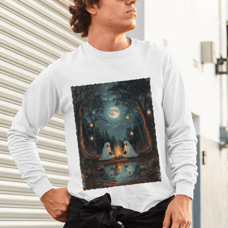 Vintage Ghost Book Reading Camping Gothic Halloween Teachers Unisex Long Sleeve T-Shirt Vintage Ghost Book Reading Camping Gothic Halloween Teachers Unisex Long Sleeve T-Shirt