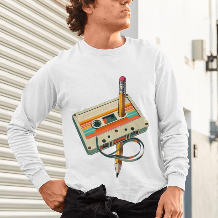 Vintage Pencil Rewind Cassette Tape Nostalgia Party 80s 90s Premium Unisex Long Sleeve T-Shirt Vintage Pencil Rewind Cassette Tape Nostalgia Party 80s 90s Premium Unisex Long Sleeve T-Shirt