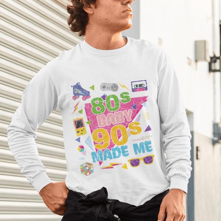 Vintage Retro 80's Baby 90's Made Me 1980s 1990s Nostalgia Premium Tri-Blend Unisex Long Sleeve T-Shirt