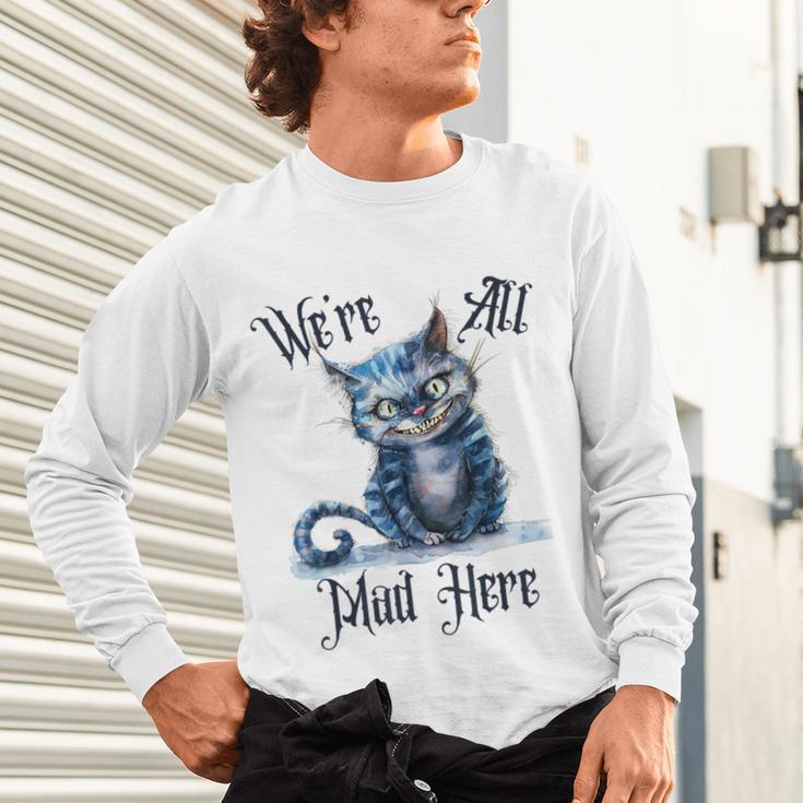 We'Re All Mad Here Cheshire Cat Alice Wonderland Book Kids Unisex Long Sleeve T-Shirt We'Re All Mad Here Cheshire Cat Alice Wonderland Book Kids Unisex Long Sleeve T-Shirt