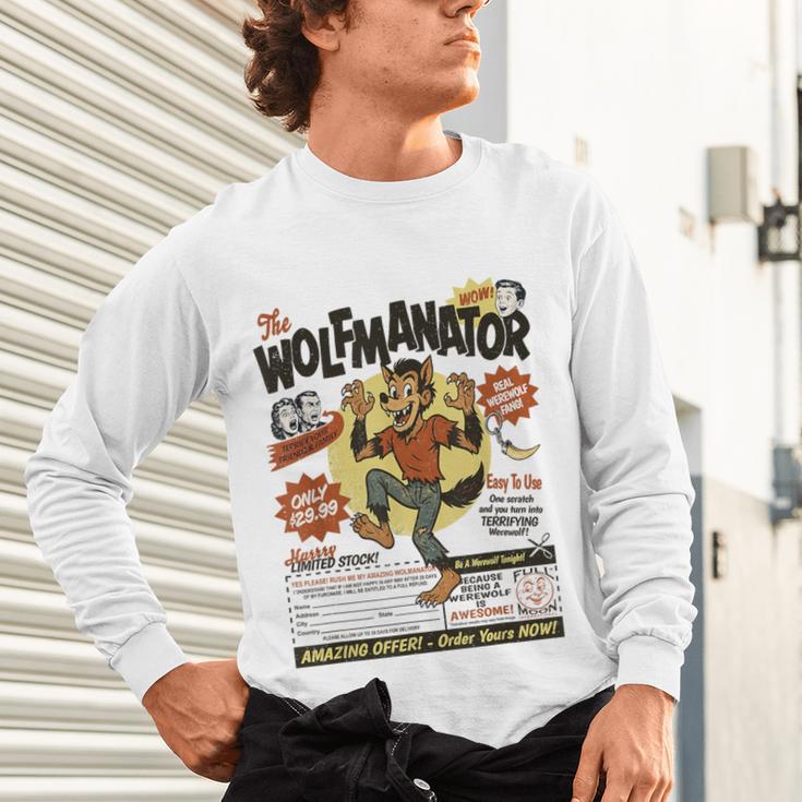 Werewolf Wolfmanator Nostalgia Vintage Halloween Unisex Long Sleeve T-Shirt Werewolf Wolfmanator Nostalgia Vintage Halloween Unisex Long Sleeve T-Shirt