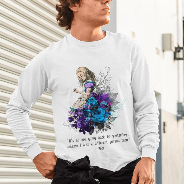Women's Vintage Book Quote It’s No Use Going Back To Yesterday Unisex Long Sleeve T-Shirt Women's Vintage Book Quote It’s No Use Going Back To Yesterday Unisex Long Sleeve T-Shirt
