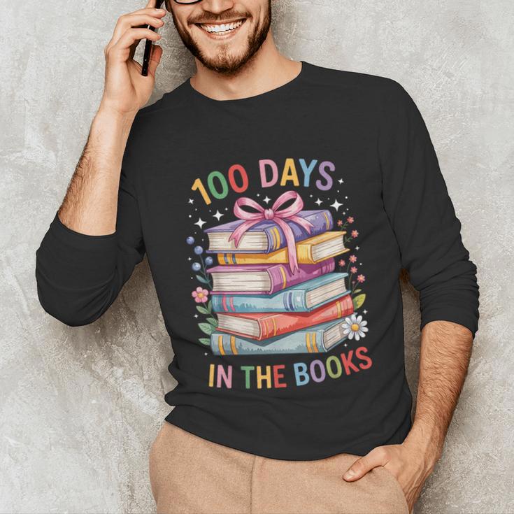 100 Days In The Books Cute Book 100 Days Of School Teachers Unisex Long Sleeve T-Shirt