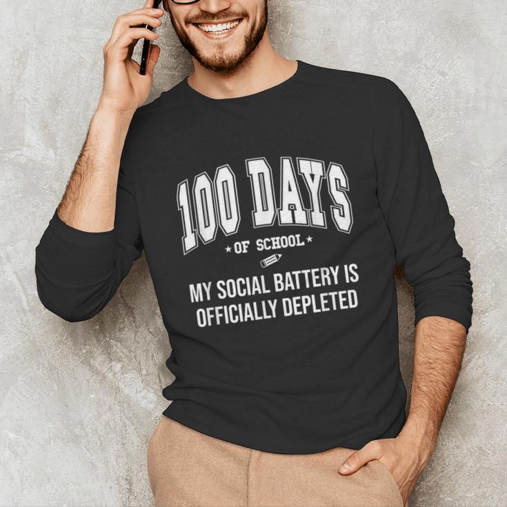 100 Days Of School Sarcastic Teacher Introvert Kid 100th Day Unisex Long Sleeve T-Shirt 100 Days Of School Sarcastic Teacher Introvert Kid 100th Day Unisex Long Sleeve T-Shirt