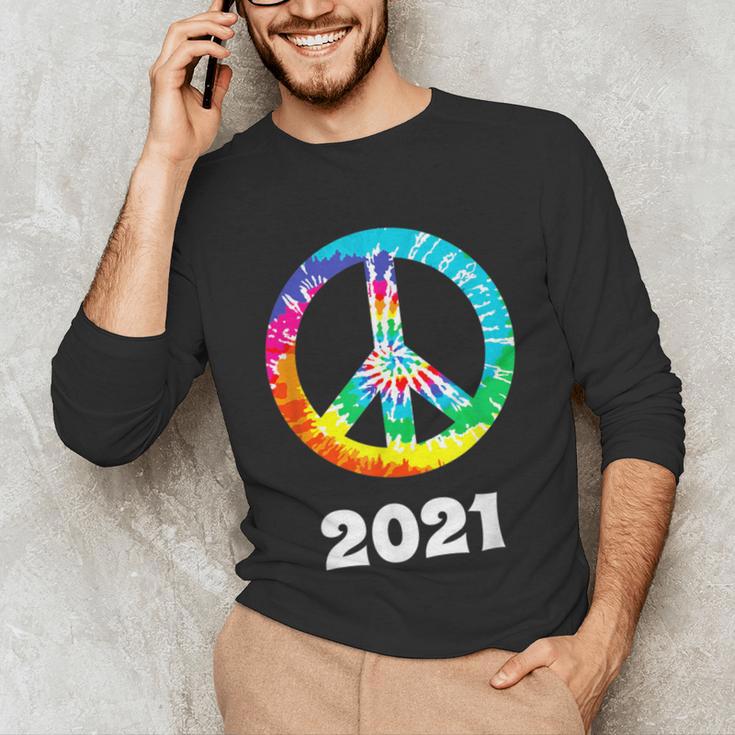 2021 Graduation Class Year Tie Dye Peace Sign Graduate Shirt Unisex Long Sleeve T-Shirt