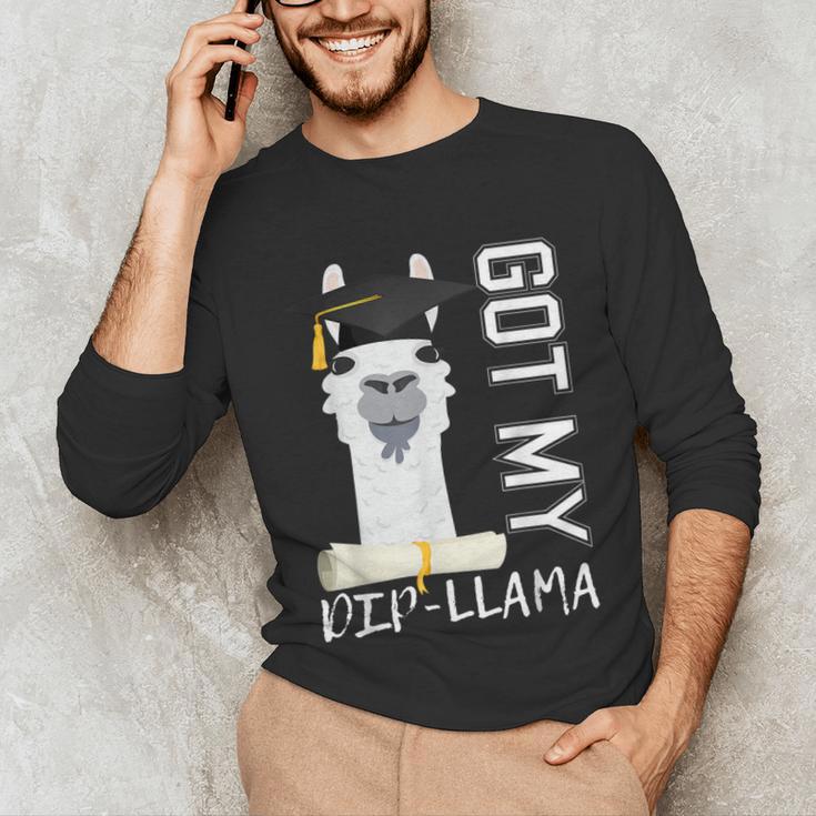 2022 Graduate Graduation For Him Her Got My Dip-Llama Unisex Long Sleeve T-Shirt