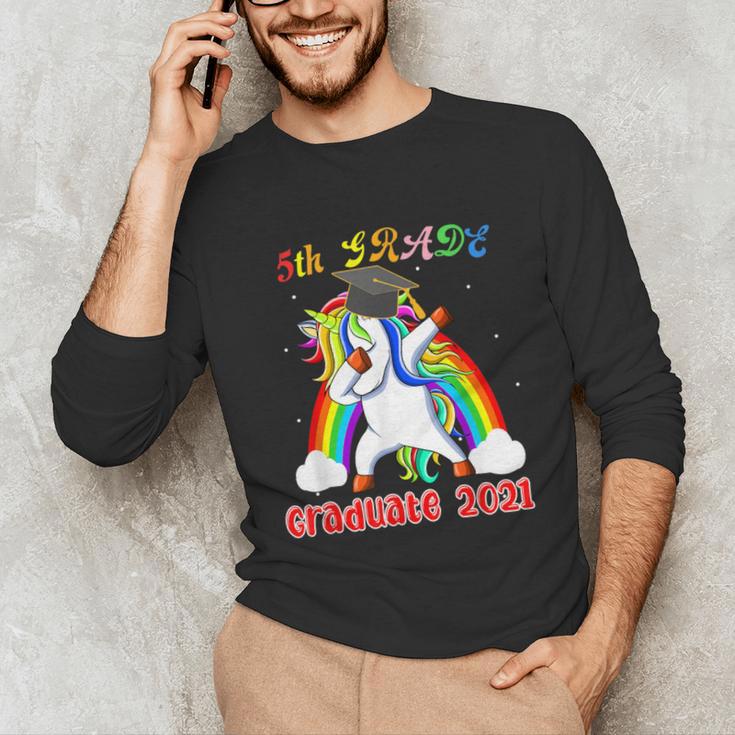 5th Grade Graduate Class 2021 Dabbing Unicorn Graduation Unisex Long Sleeve T-Shirt