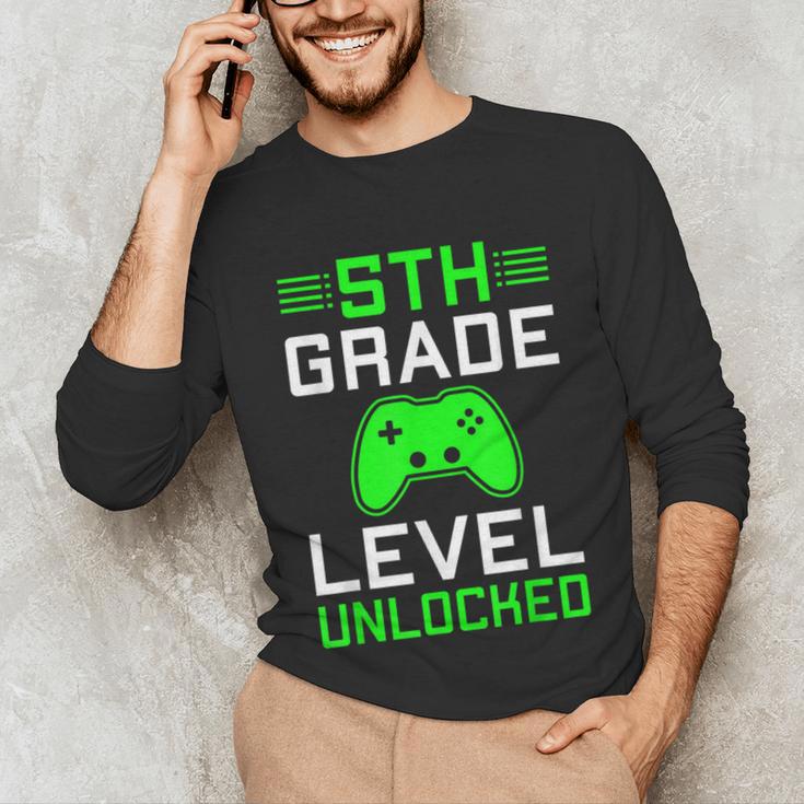 5th Grade Level Unlocked Back To School Gamer Graduation Unisex Long Sleeve T-Shirt