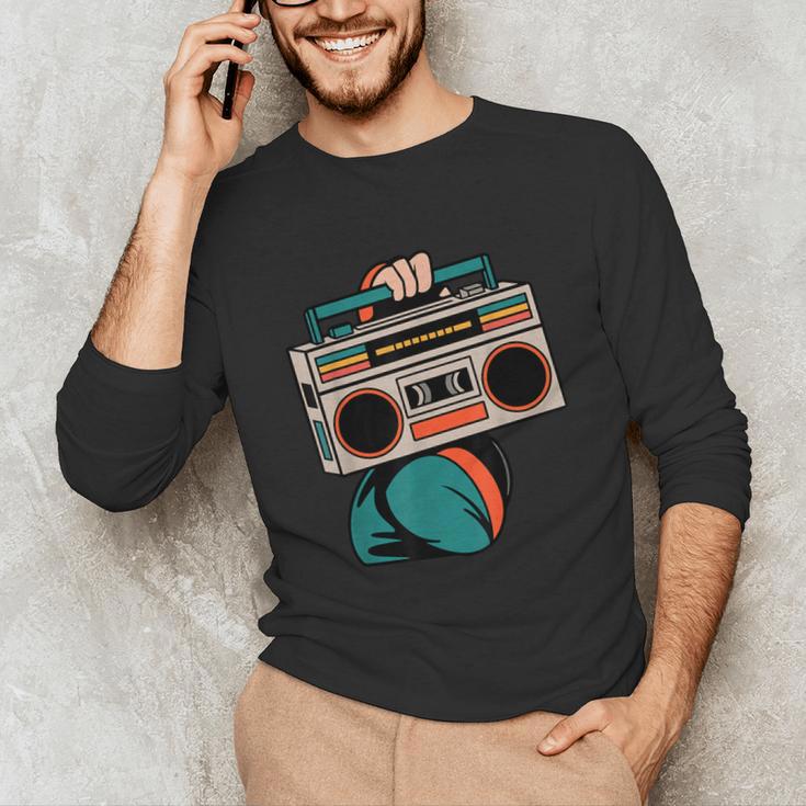 80s 90s Retro Party Costume Nostalgia Boombox Music Hip Hop Unisex Long Sleeve T-Shirt