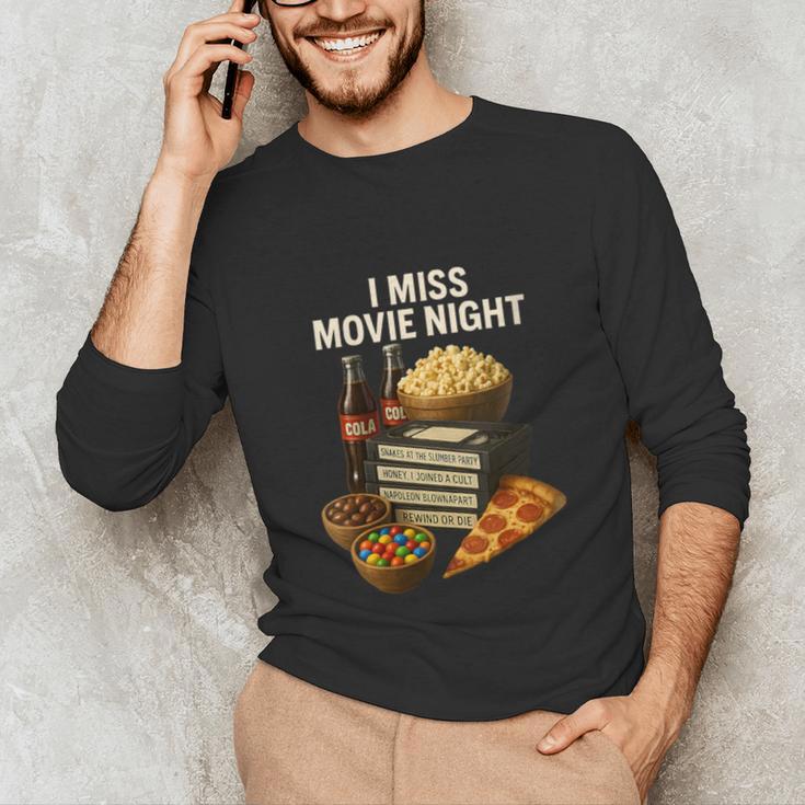 80's & 90's Nostalgia T- Shirt I Miss Movie Night Unisex Long Sleeve T-Shirt