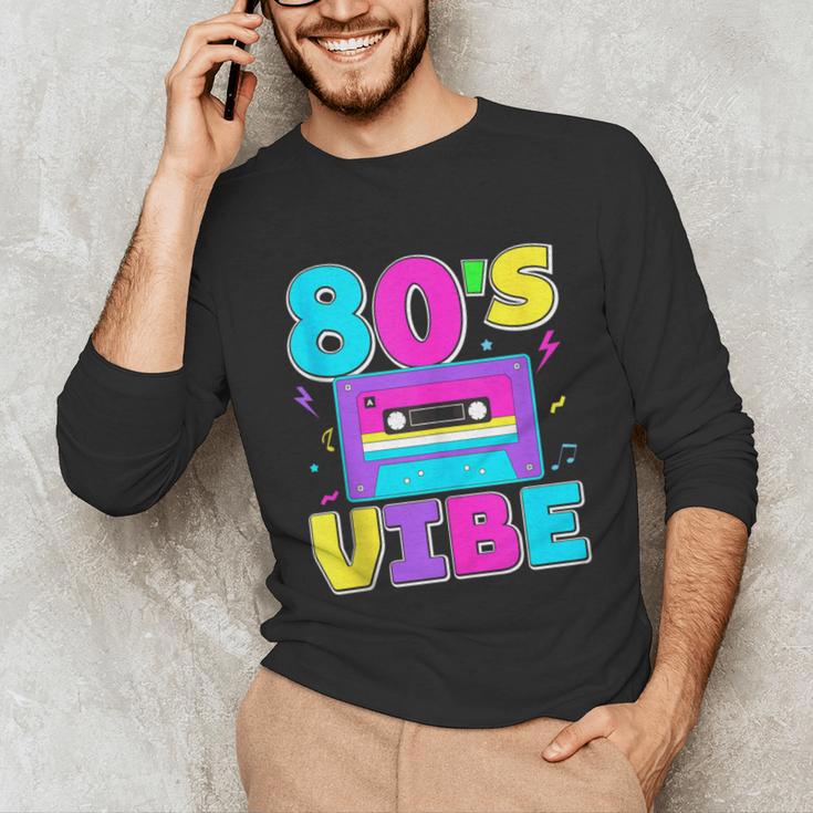 80's Vibe Retro Style Cassette Tape Nostalgia 1980s Party Unisex Long Sleeve T-Shirt