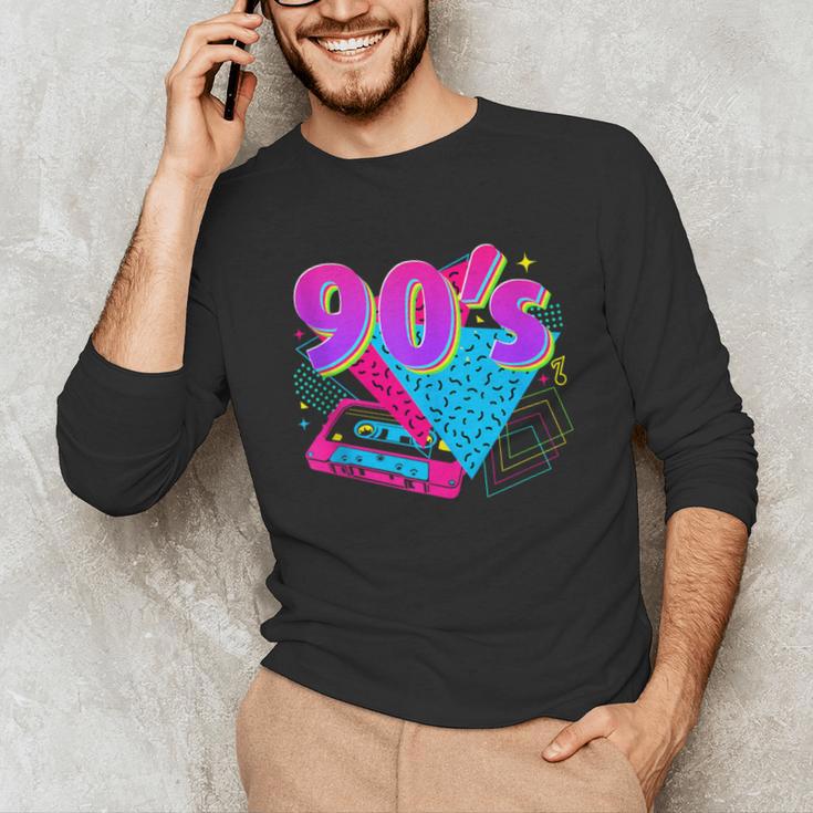 90's Vibe Retro Style Cassette Tape Nostalgia 1990s Party Unisex Long Sleeve T-Shirt