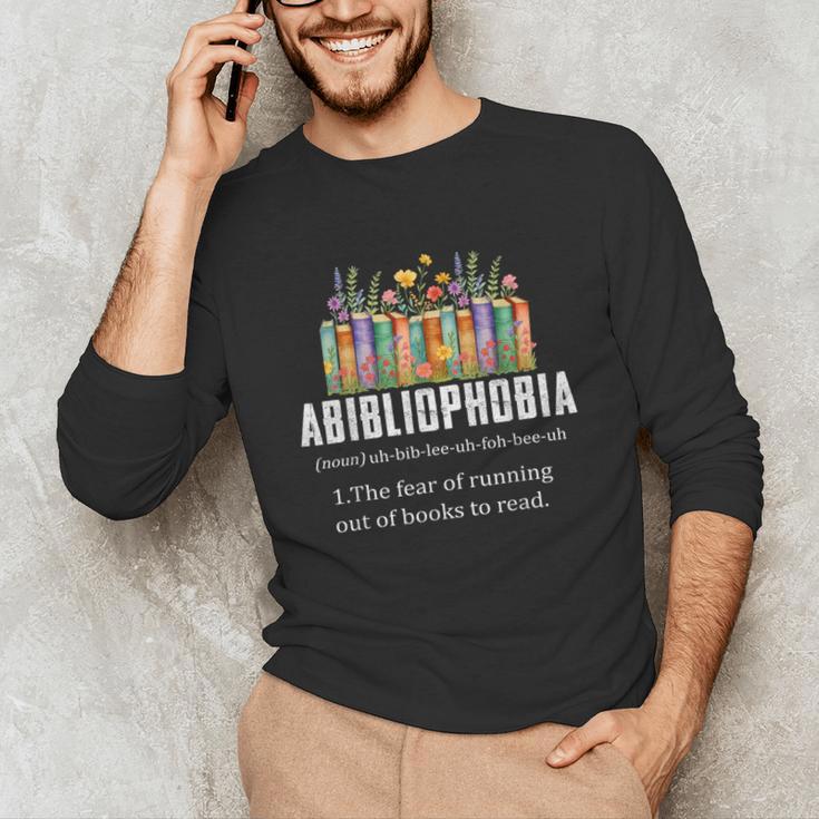 Abibliophobia Definition Book Reader Book Nerd Book Reading Unisex Long Sleeve T-Shirt Abibliophobia Definition Book Reader Book Nerd Book Reading Unisex Long Sleeve T-Shirt