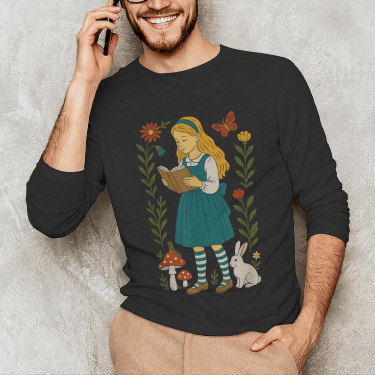 Alice In Wonderland Book Lover Lewis Carroll Rabbit Unisex Long Sleeve T-Shirt