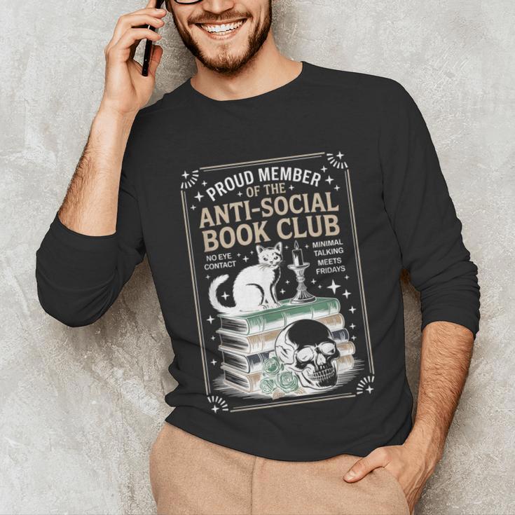 Anti-Social Book-Club Cat Graphic Unisex Long Sleeve T-Shirt Anti-Social Book-Club Cat Graphic Unisex Long Sleeve T-Shirt