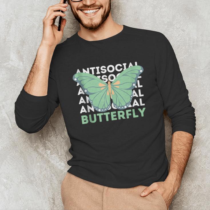 Anti-Social Introvert Butterfly Unisex Long Sleeve T-Shirt Anti-Social Introvert Butterfly Unisex Long Sleeve T-Shirt