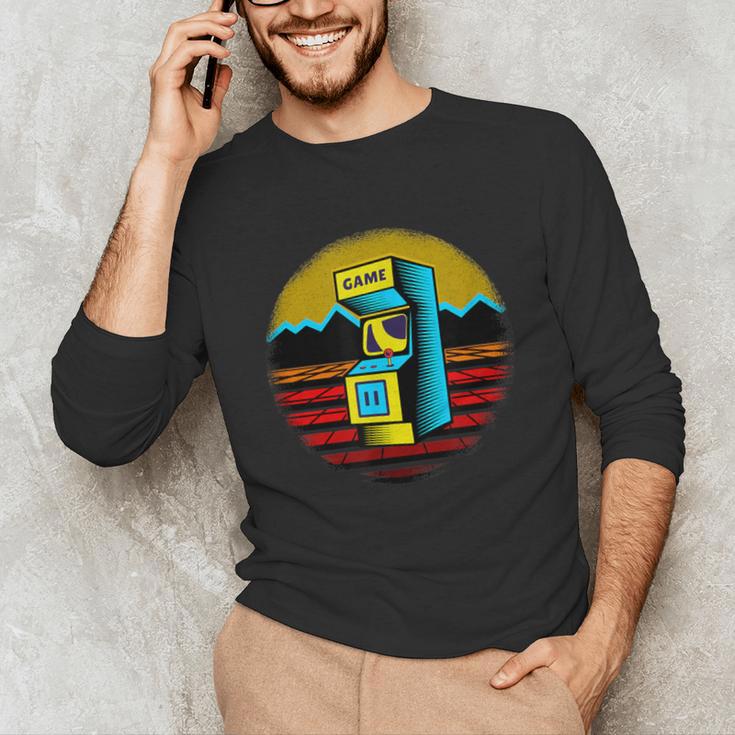Arcade Game Machine Nostalgia Retro Gamer 80s 90s Unisex Long Sleeve T-Shirt