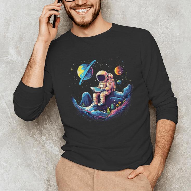 Astronaut Reading Book In Space Books Lover Bookworm Unisex Long Sleeve T-Shirt Astronaut Reading Book In Space Books Lover Bookworm Unisex Long Sleeve T-Shirt