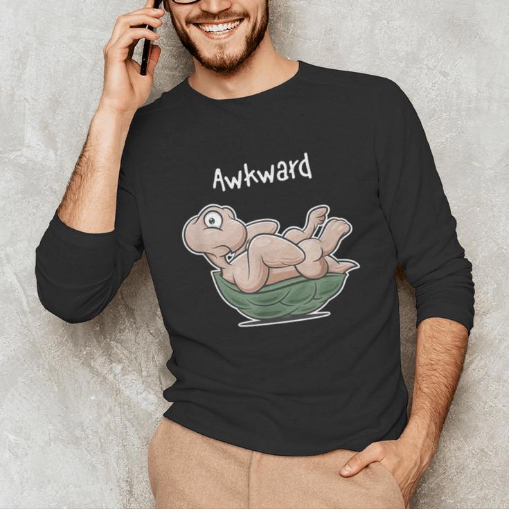 Awkward Turtle Upside Down Witty Comical Introvert Unisex Long Sleeve T-Shirt Awkward Turtle Upside Down Witty Comical Introvert Unisex Long Sleeve T-Shirt