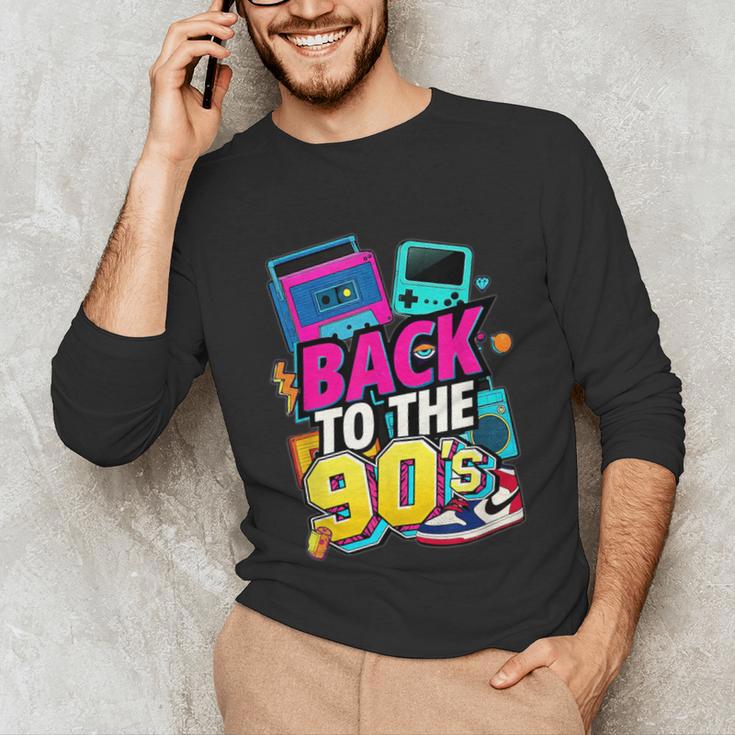Back To The 90s Nostalgia Cassette Game Console Boombox Unisex Long Sleeve T-Shirt