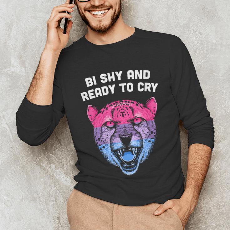 Bi Shy And Ready To Cry Bisexual Introvert Bi Pride Unisex Long Sleeve T-Shirt Bi Shy And Ready To Cry Bisexual Introvert Bi Pride Unisex Long Sleeve T-Shirt