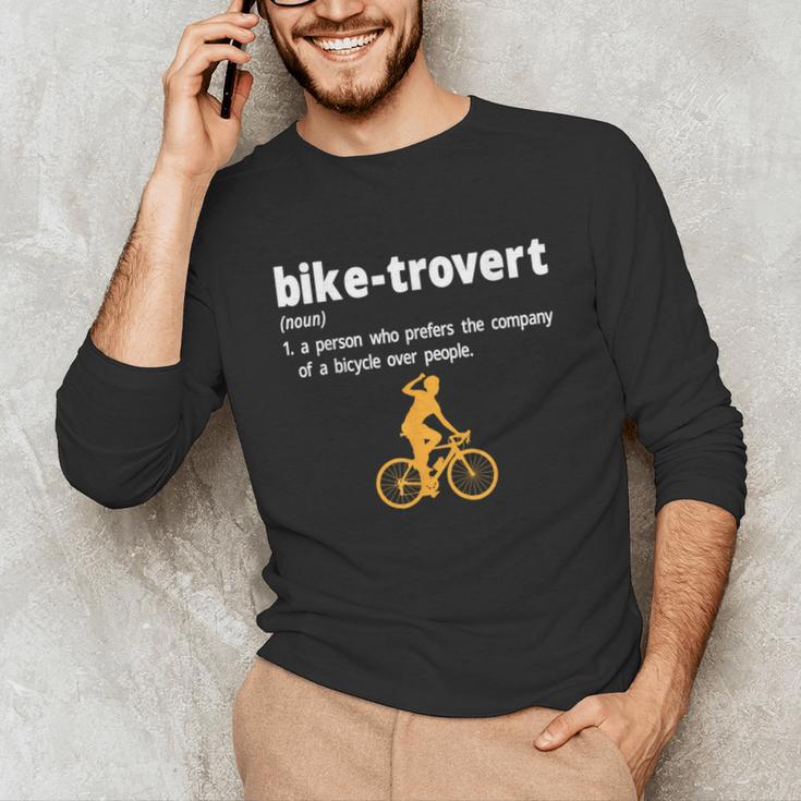 Bike-Trovert Bicycle Humor Definition Introvert Unisex Long Sleeve T-Shirt Bike-Trovert Bicycle Humor Definition Introvert Unisex Long Sleeve T-Shirt