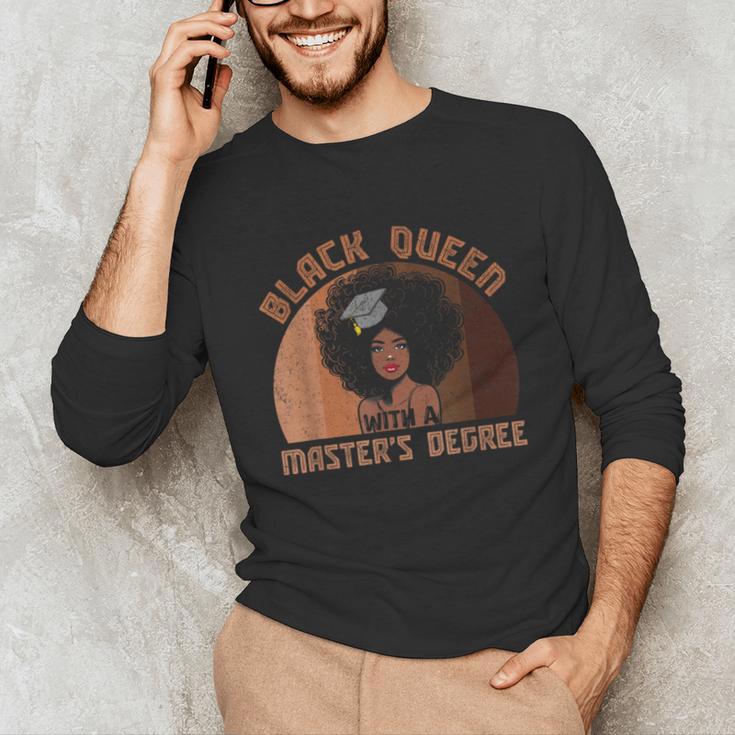 Black Queen With a Masters Degree Melanin Girls Graduation Unisex Long Sleeve T-Shirt