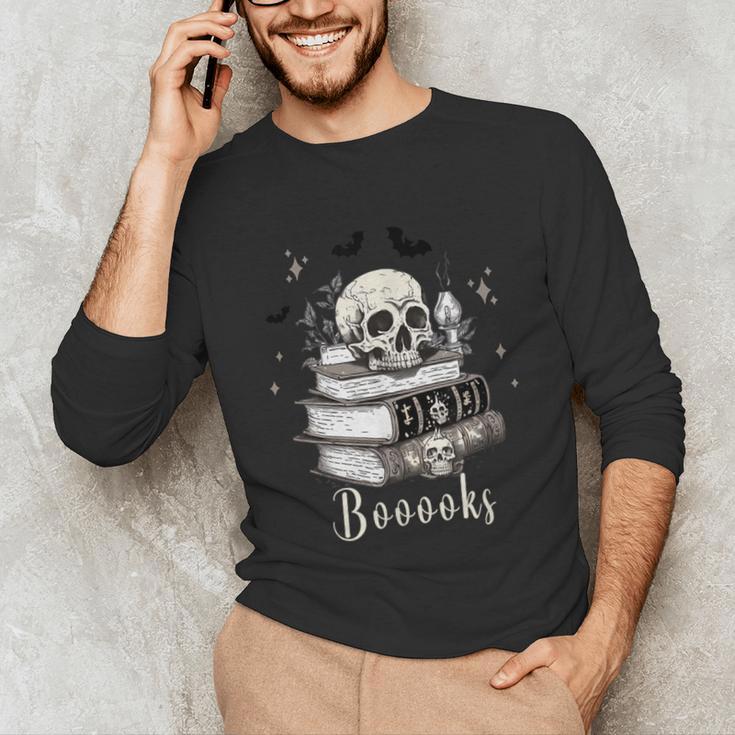 Boo Skeleton Skull Books Halloween Women School Teacher Kid Unisex Long Sleeve T-Shirt Boo Skeleton Skull Books Halloween Women School Teacher Kid Unisex Long Sleeve T-Shirt