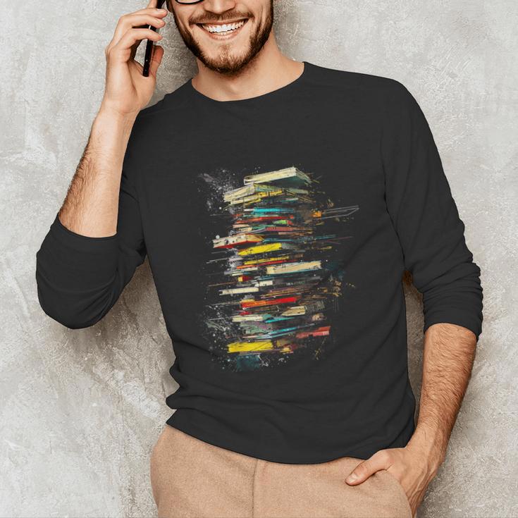 Book Abstract Art Drawing Painting Graphic Book Unisex Long Sleeve T-Shirt