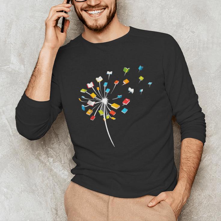 Book Dandelion Reading Lover Bookworm Bookish Librarian Read Unisex Long Sleeve T-Shirt