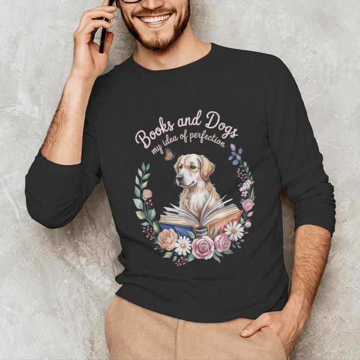 Book And Dog Lover Reading Humor Librarian Unisex Long Sleeve T-Shirt