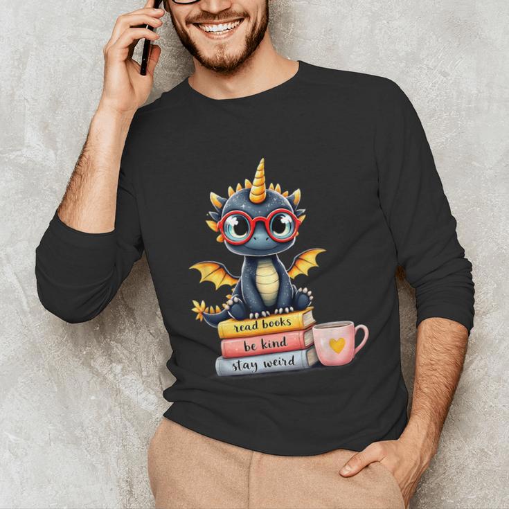 Book Lover Cute Baby Dragon Reading Unisex Long Sleeve T-Shirt