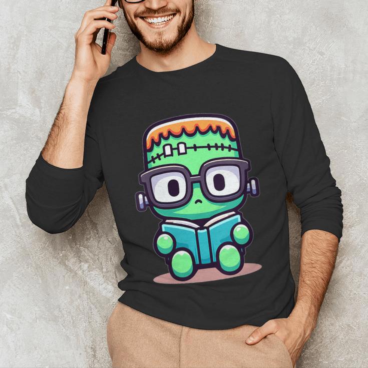 Book Lover Frankenstein's Monster With Reading Glasses Unisex Long Sleeve T-Shirt