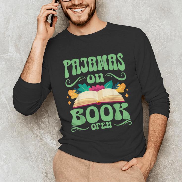 Book And Pajama Pajamas On Book Open Unisex Long Sleeve T-Shirt