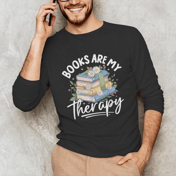 Book Are My Therapy Aesthetic Bookish Reading Unisex Long Sleeve T-Shirt Book Are My Therapy Aesthetic Bookish Reading Unisex Long Sleeve T-Shirt
