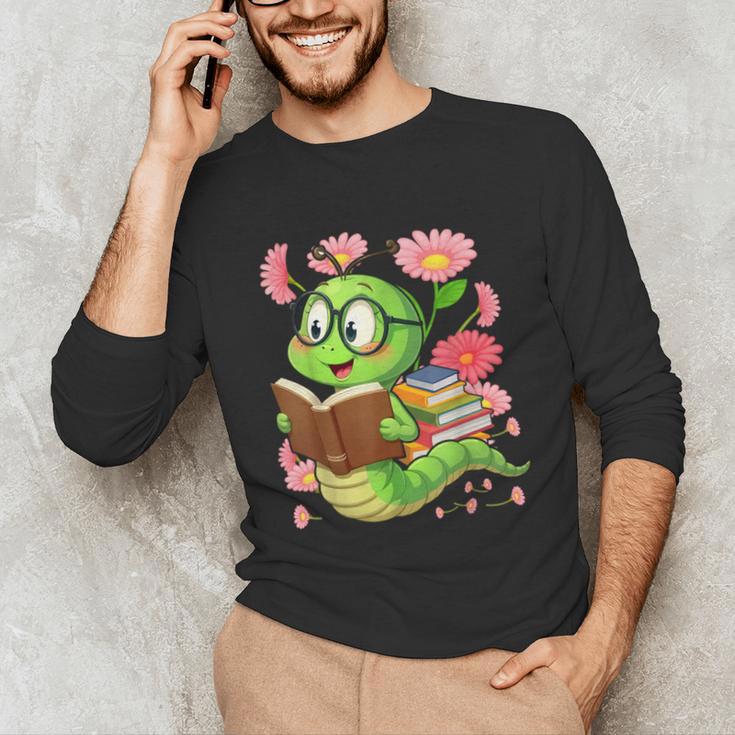 Book Worm Costume World Book Day Cute Kawaii Worm Reading Unisex Long Sleeve T-Shirt