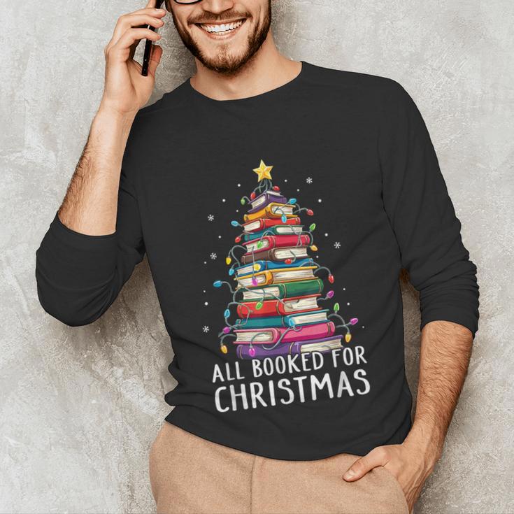 All Booked For Christmas Book Christmas Tree Lights Unisex Long Sleeve T-Shirt