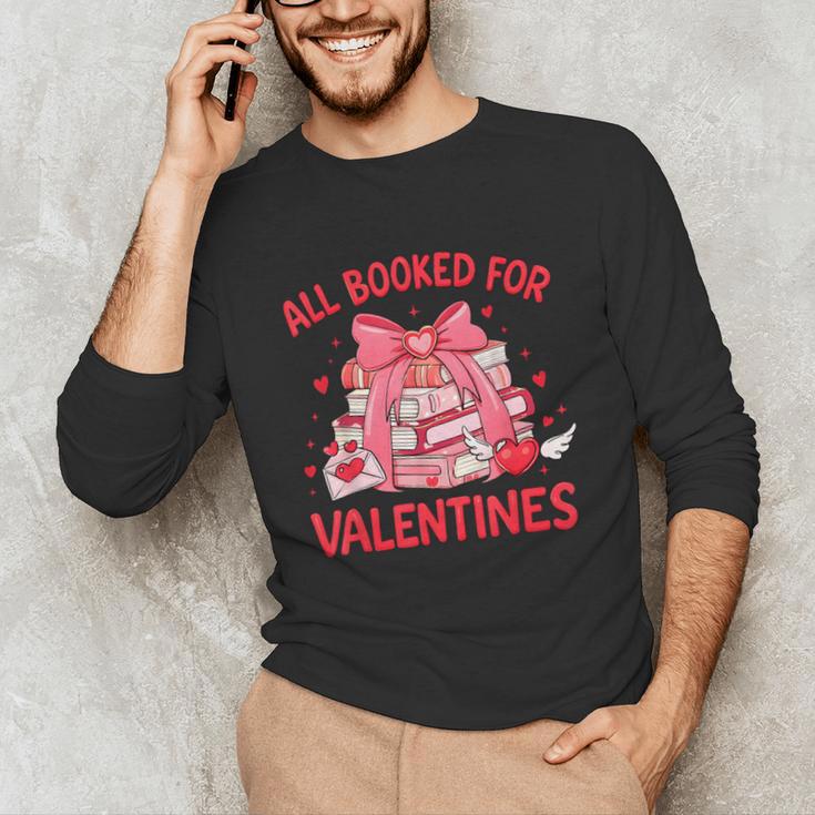 All Booked For Valentine Bow Books Lover Teacher Girl Women Unisex Long Sleeve T-Shirt All Booked For Valentine Bow Books Lover Teacher Girl Women Unisex Long Sleeve T-Shirt
