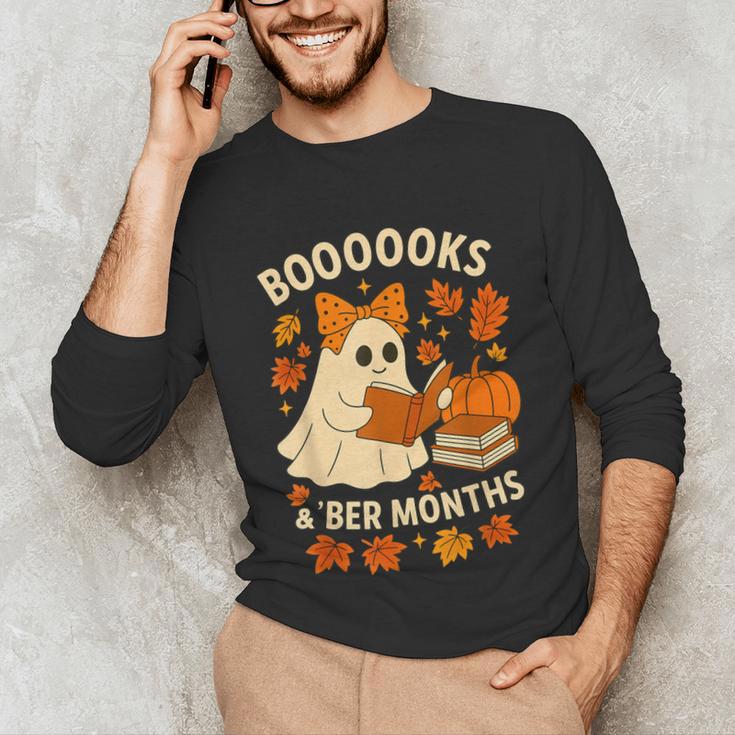Books And BER Months Fall Librarian Reading Halloween Unisex Long Sleeve T-Shirt