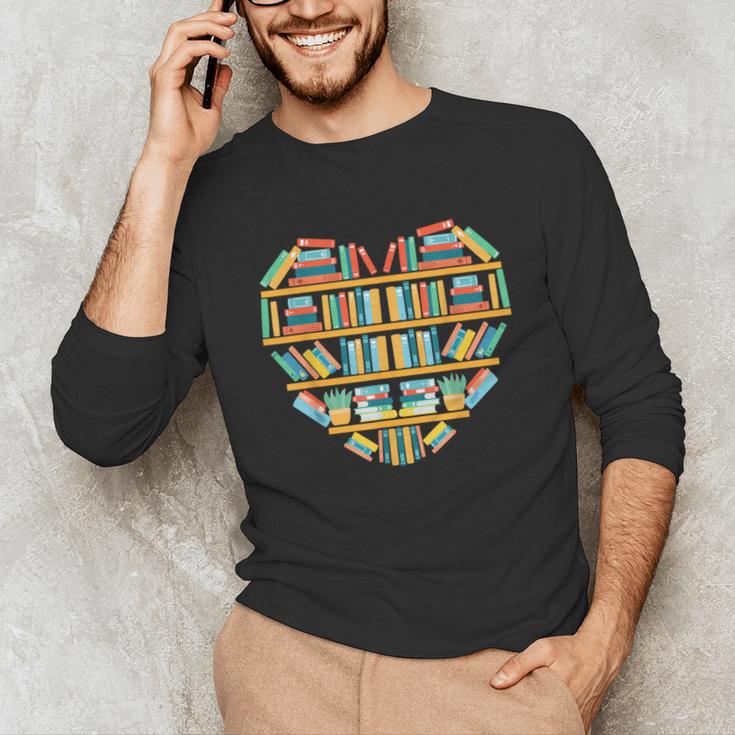 Bookshelf Heart Unisex Long Sleeve T-Shirt