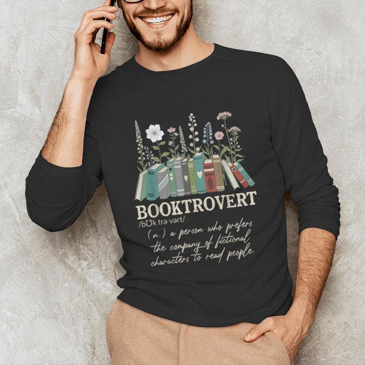 Booktrovert Definition Floral Books Reading Teacher Library Unisex Long Sleeve T-Shirt