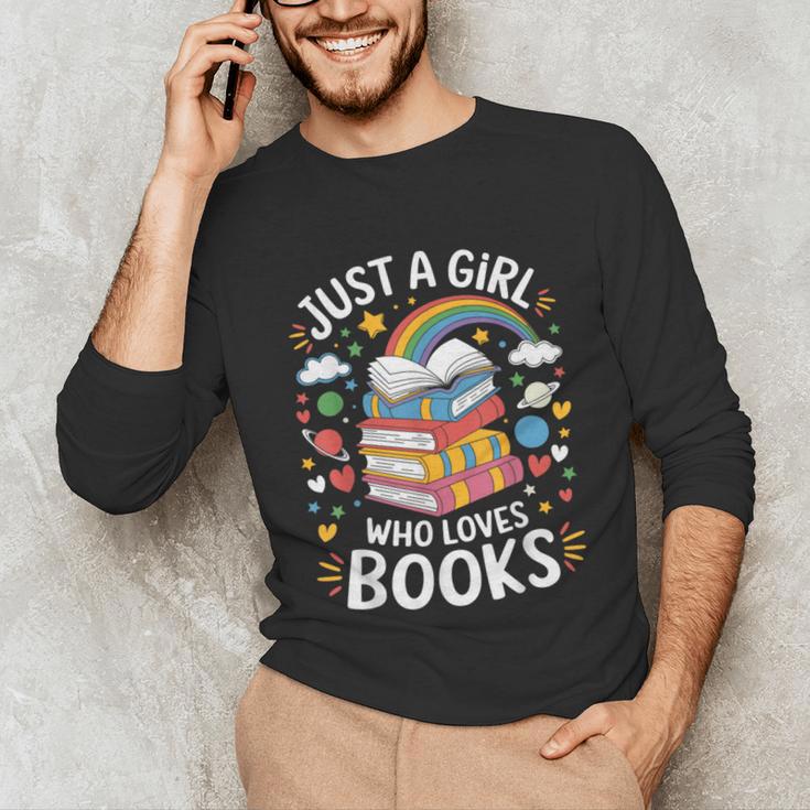 Bookworm Just A Girl Who Loves Books Unisex Long Sleeve T-Shirt Bookworm Just A Girl Who Loves Books Unisex Long Sleeve T-Shirt
