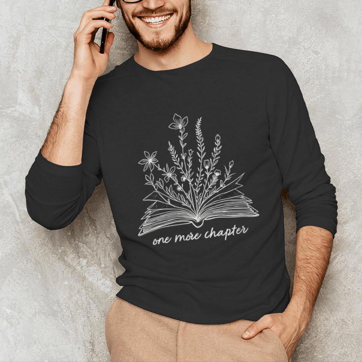 Bookworm One More Chapter Cozy Reader Minimalist Book Lover Unisex Long Sleeve T-Shirt