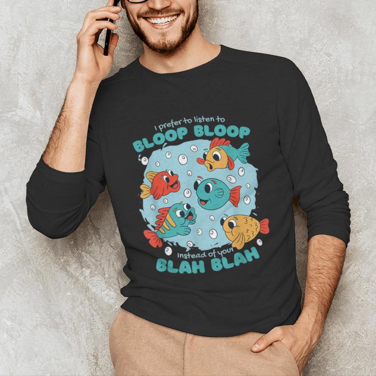 Cartoon Sarcasm Anti-Social Nihilism Introvert Fish Unisex Long Sleeve T-Shirt