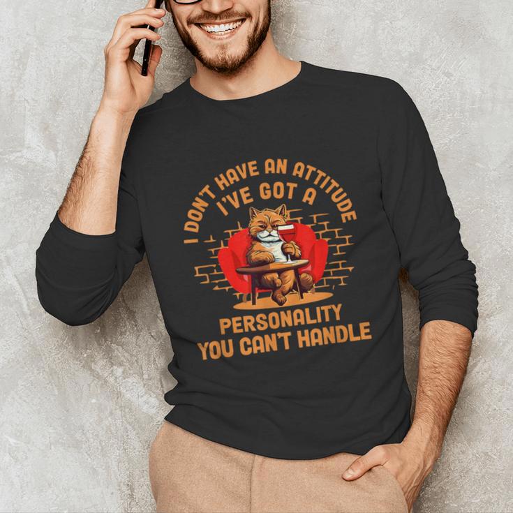 Cat Drinking Wine Solitude Party Introvert Personality For Men Women Unisex Long Sleeve T-Shirt Cat Drinking Wine Solitude Party Introvert Personality For Men Women Unisex Long Sleeve T-Shirt