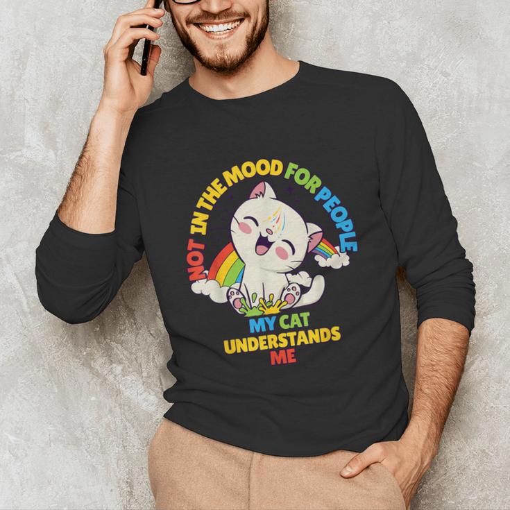 Cat Mom Loves Cats Dad Not In The Mood For People Introvert Unisex Long Sleeve T-Shirt Cat Mom Loves Cats Dad Not In The Mood For People Introvert Unisex Long Sleeve T-Shirt