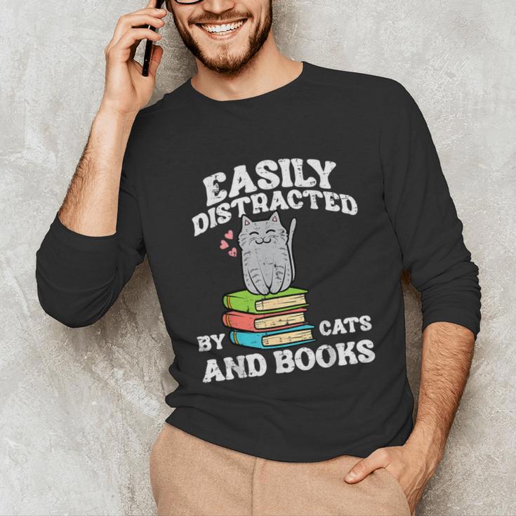 Cats And Books Read Reading Librarian Book Across America Unisex Long Sleeve T-Shirt